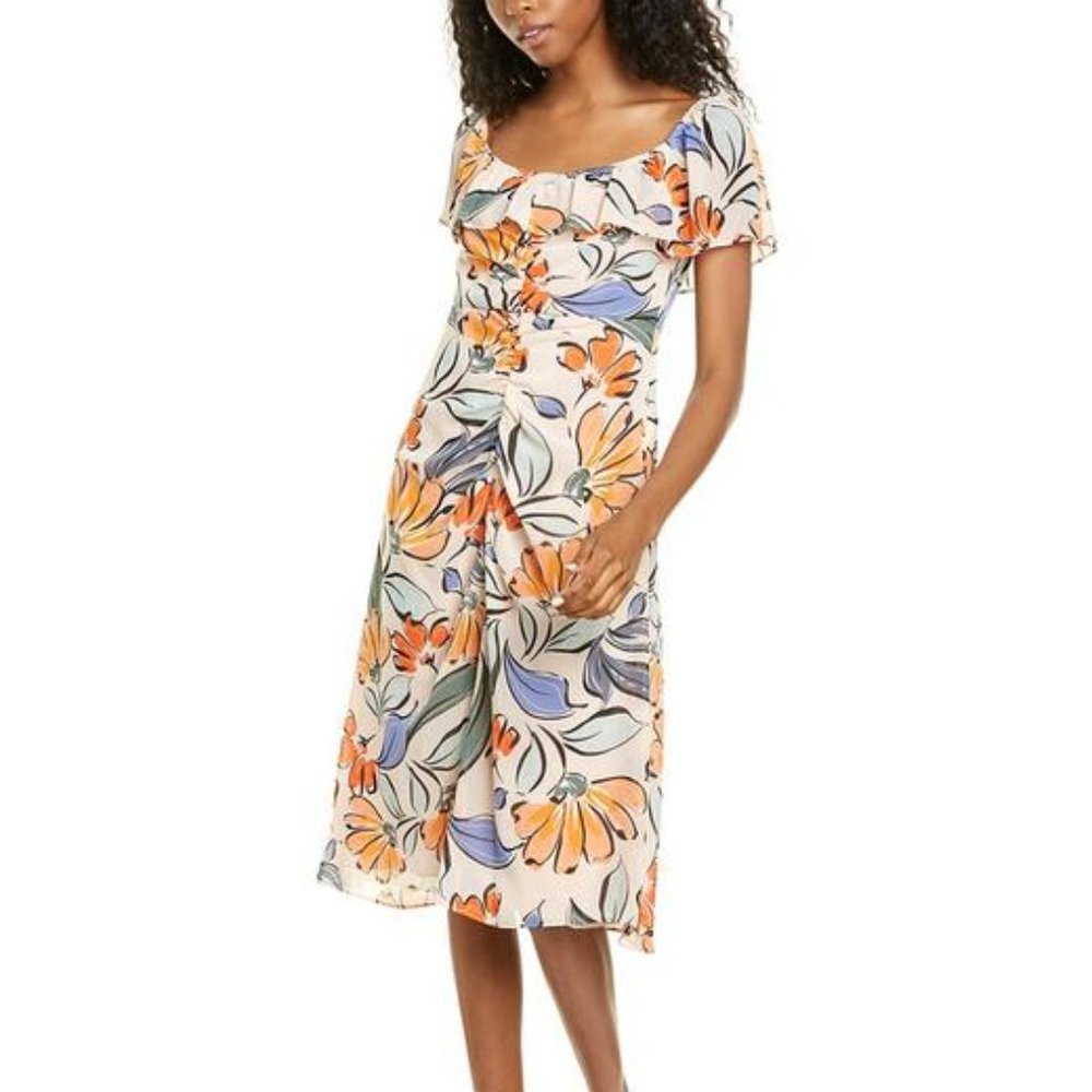Donna Morgan Off The Shoulder Chiffon Dress